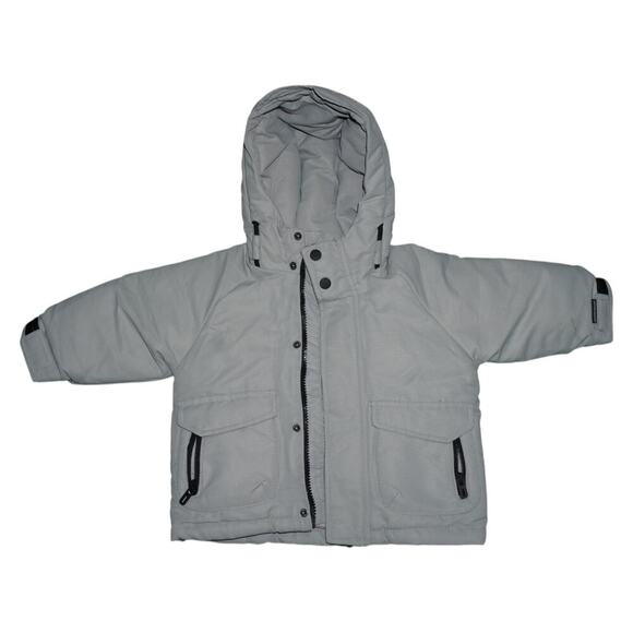 ZARA Kids Gray Hooded Winter Puffer Jacket – Waterproof – Size 18-24M - Picture 8 of 12